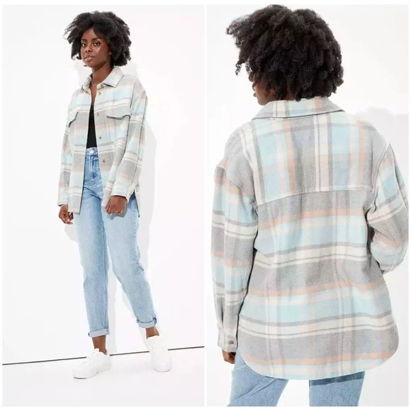 American eagle deals plaid jacket